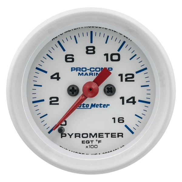 Auto Meter® - Marine White Series 2-1/16" Pyrometer Gauge, 0-1600 F