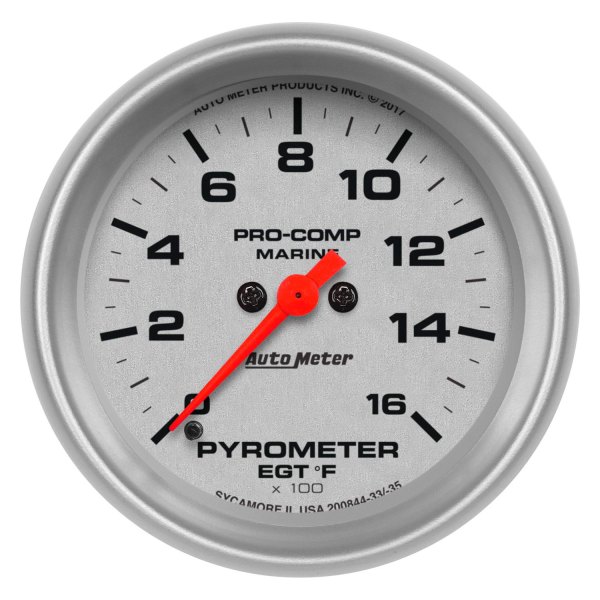 Auto Meter® - Marine Silver Series 2-5/8" Pyrometer Gauge, 0-1600 F