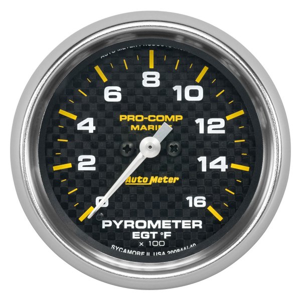 Auto Meter® - Marine Carbon Series 2-5/8" Pyrometer Gauge, 0-1600 F