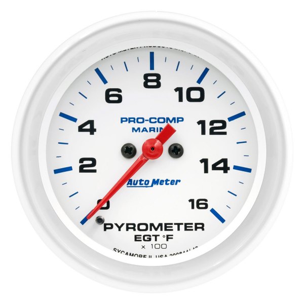 Auto Meter® - Marine White Series 2-5/8" Pyrometer Gauge, 0-1600 F