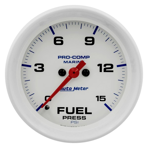 Auto Meter® - Marine White Series 2-5/8" Fuel Pressure Gauge, 0-15 PSI