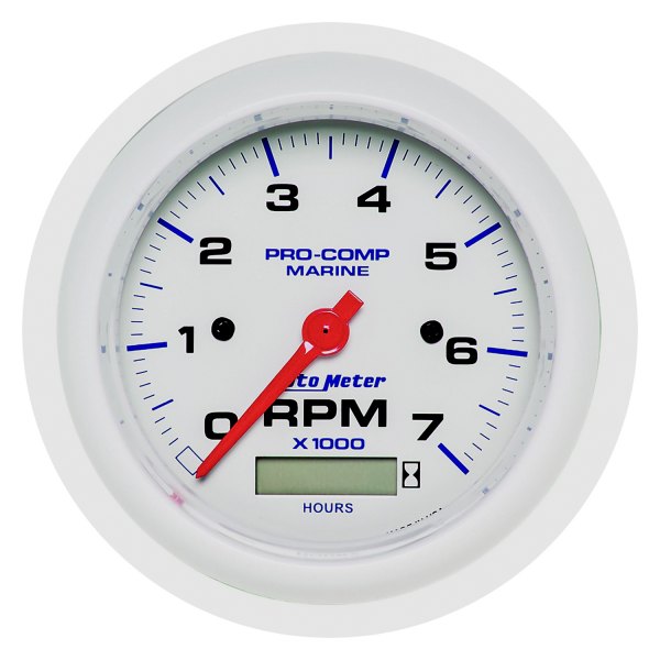 Auto Meter® - Marine White Series 3-3/8" In-Dash Tachometer Gauge, 0-7,000 RPM