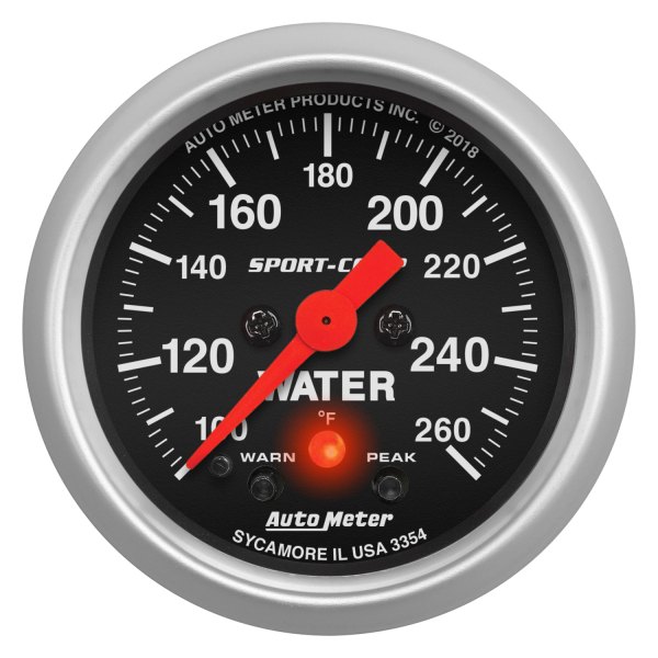 Auto Meter® - Sport-Comp Series 2-1/16" Water Temperature Gauge, 100-260 F