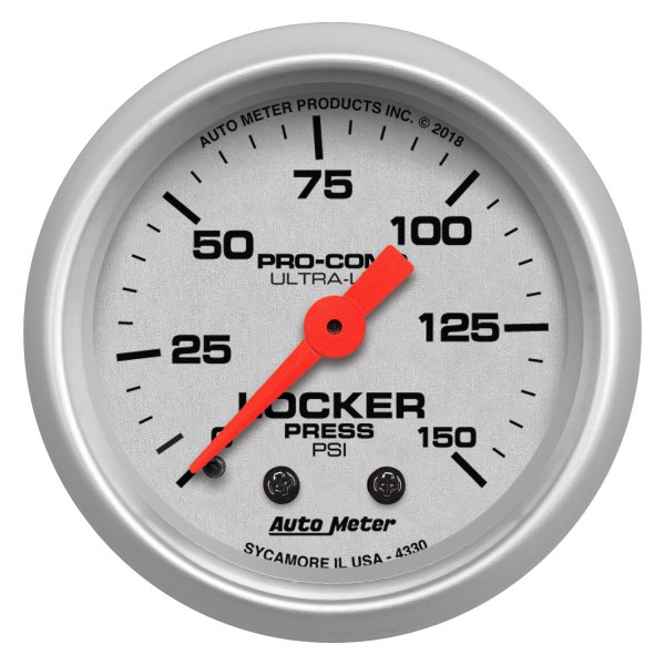 Auto Meter® - Ultra-Lite Series 2-1/16" Air Locker Pressure Gauge, 0-150 PSI
