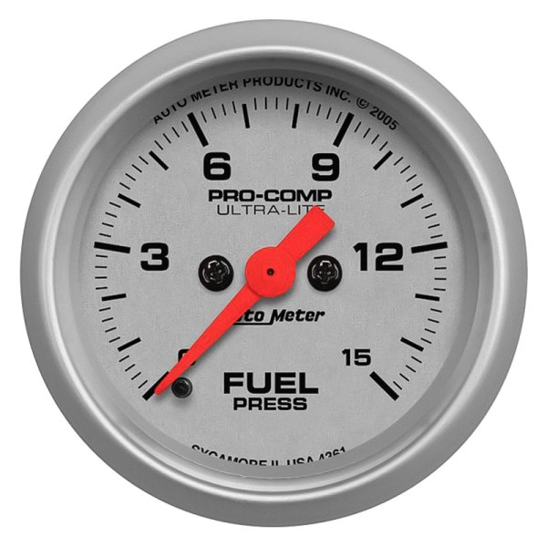 Auto Meter® - Ultra-Lite Series 2-1/16" Fuel Pressure Gauge, 0-15 PSI