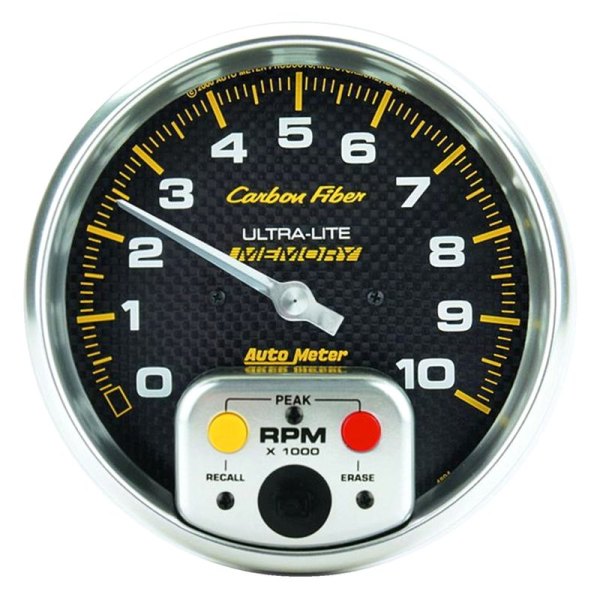 Auto Meter® - Carbon Fiber Series 3-3/8" GPS Speedometer Gauge, 0-225 KM/H