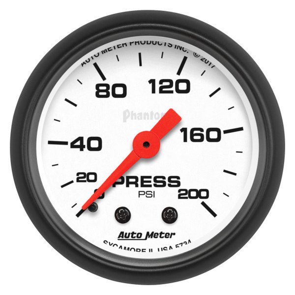 Auto Meter® - Phantom Series 2-1/16" Pressure Gauge, 0-200 PSI