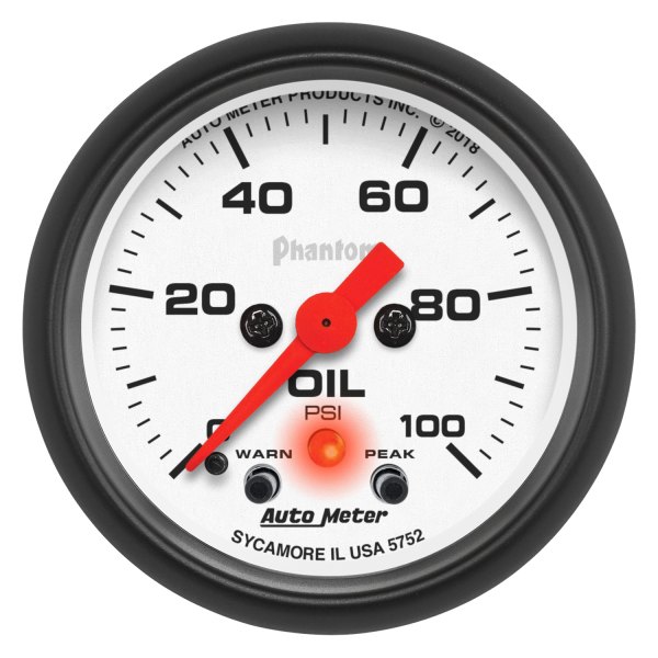 Auto Meter® - Phantom Series 2-1/16" Oil Pressure Gauge, 0-100 PSI