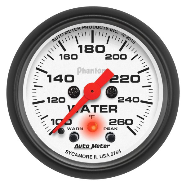Auto Meter® - Phantom Series 2-1/16" Water Temperature Gauge, 100-260 F