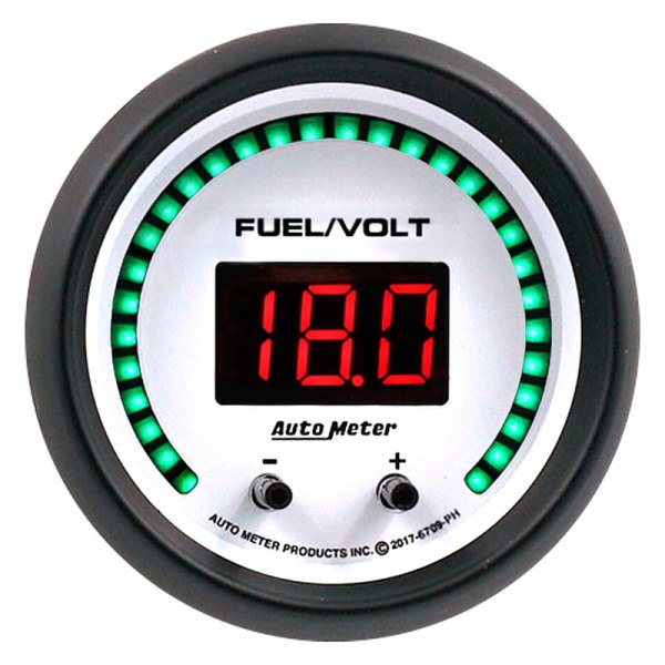 Auto Meter® - Phantom Elite Digital Series 2-1/16" Fuel Level/Volt Dual Gauge