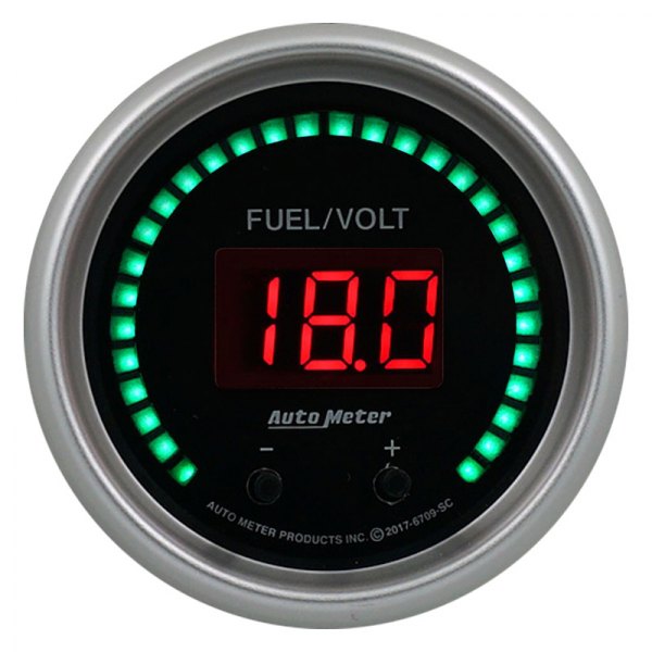 Auto Meter® - Sport-Comp Elite Digital Series 2-1/16" Fuel Level/Volt Dual Gauge