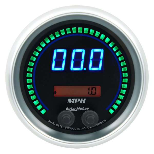 Auto Meter® - Cobalt Elite Digital Series 3-3/8" Speedometer Gauge, 0-260 MPH / 0-260 KM/H