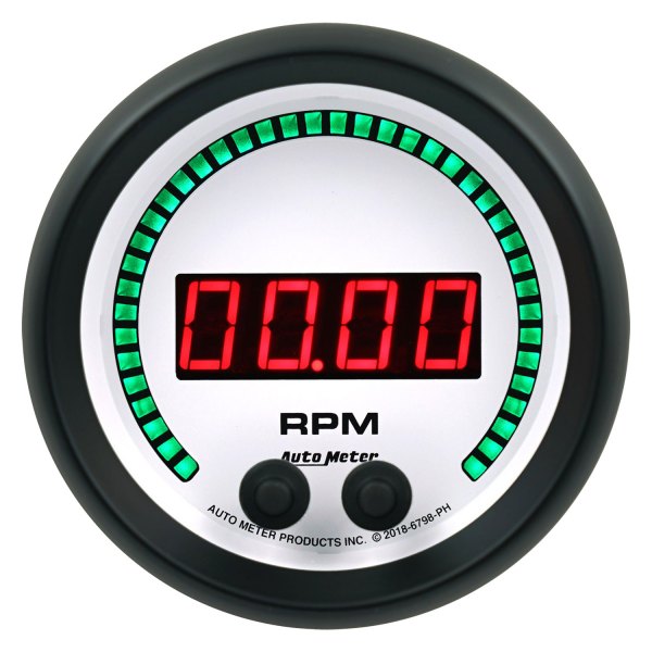 Auto Meter® - Phantom Elite Digital Series 3-3/8" In-Dash Tachometer Gauge, 0-16,000 RPM