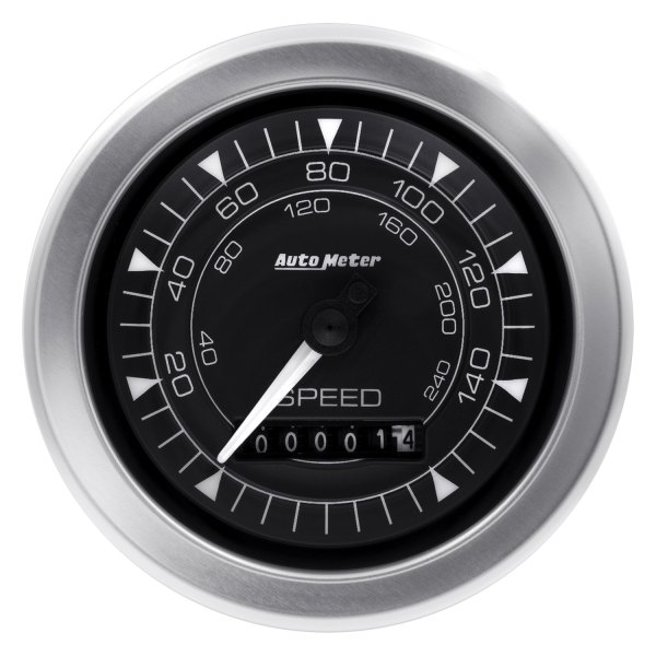 Auto Meter® - Chrono Series 3-3/8" Speedometer Gauge, 0-160 MPH
