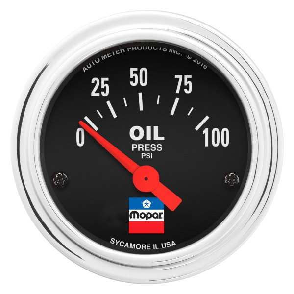 Auto Meter® - Mopar Classic Series 2-1/16" Oil Pressure Gauge, 0-100 PSI