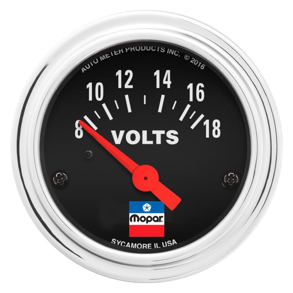 Auto Meter® - Mopar Classic Series 2-1/16" Voltmeter Gauge, 8-18V