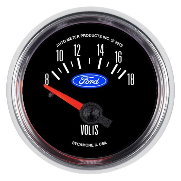Auto Meter® - Ford Masterpiece Air-Core Series 2-1/16" Voltmeter Gauge, 8-18V