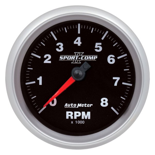 Auto Meter® - Sport-Comp II Series 3-3/8" In-Dash Tachometer Gauge, 0-8,000 RPM