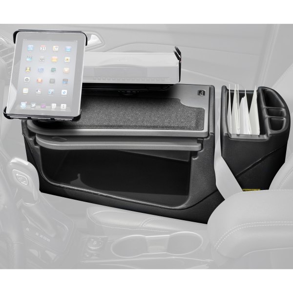 AutoExec® - GripMaster Gray Desk with Printer Stand and iPad/Tablet Mount