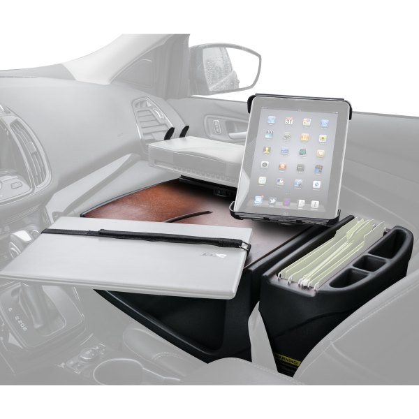 AutoExec® - RoadMaster Mahogany Car Desk with Printer Stand and iPad/Tablet Mount