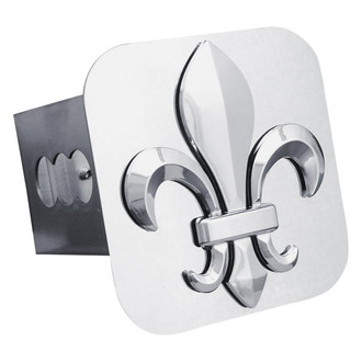 Autogold® - Chrome Hitch Cover with Chrome Fleur-De-Lis Logo for 2" Receivers