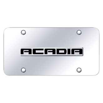 Autogold® - Chrome License Plate with 3D Black Acadia Logo