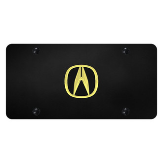 Autogold® - Black License Plate with 3D Gold / Black Acura Emblem