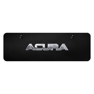 Autogold® - Black Mini Size License Plate with 3D Chrome Acura Logo