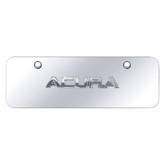 Autogold® - Chrome Mini Size License Plate with 3D Chrome Acura Logo