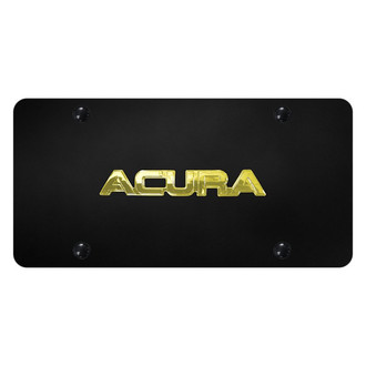 Autogold® - Black License Plate with 3D Gold Acura Logo