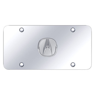 Autogold® - Chrome License Plate with 3D Chrome Acura Emblem
