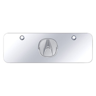 Autogold® - Chrome Mini Size License Plate with 3D Chrome Acura Emblem