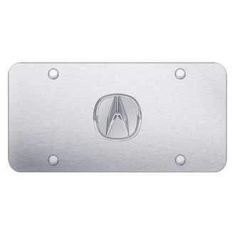 Autogold® - Brushed License Plate with 3D Chrome Acura Emblem