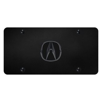 Autogold® - Black License Plate with 3D Black Pearl Acura Emblem