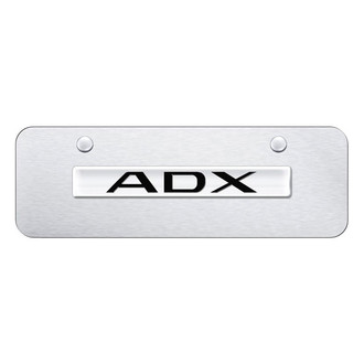 Autogold® - Brushed Mini Size License Plate with 3D Chrome ADX Logo
