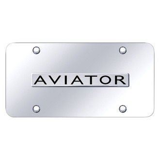 Autogold® - Chrome License Plate with 3D Chrome Aviator Logo