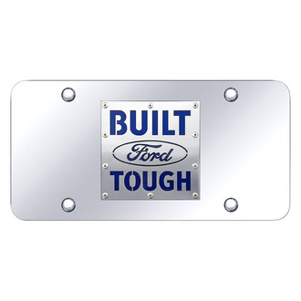 Autogold® - Chrome License Plate with 3D Brushed Built Ford Tough Logo