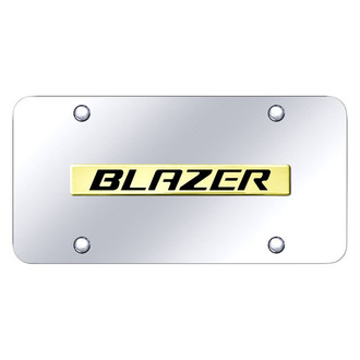 Autogold® - Chrome License Plate with 3D Gold Blazer Logo