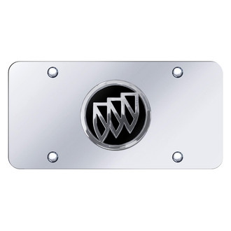 Autogold® - Chrome License Plate with 3D Chrome / Black Buick Emblem