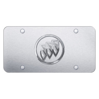 Autogold® - Brushed License Plate with 3D Chrome Buick Emblem