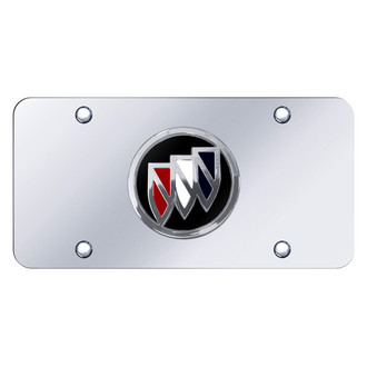 Autogold® - Chrome License Plate with 3D Tri-Color / Black Buick Emblem