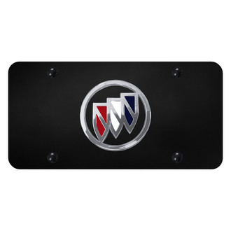 Autogold® - Black License Plate with 3D Tri-Color / Black Buick Emblem