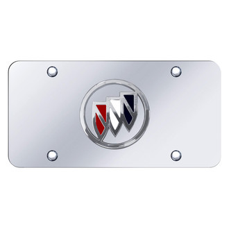 Autogold® - Chrome License Plate with 3D Tri-Color Buick Emblem
