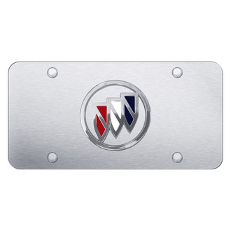 Autogold® - Brushed License Plate with 3D Tri-Color Buick Emblem