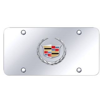 Autogold® - Chrome License Plate with 3D Chrome Cadillac New Emblem