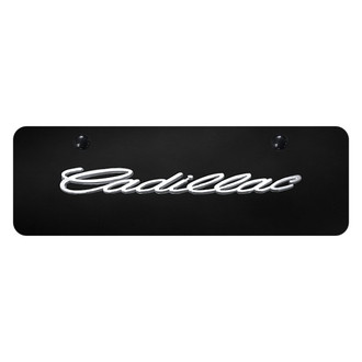 Autogold® - Black Mini Size License Plate with 3D Chrome Cadillac Logo