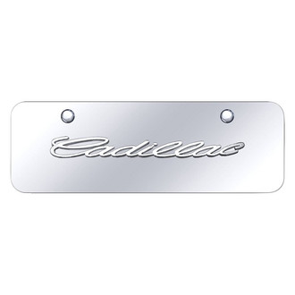 Autogold® - Chrome Mini Size License Plate with 3D Chrome Cadillac Logo