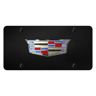 Autogold® - License Plate with 3D Chrome Cadillac New Emblem