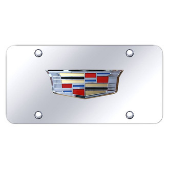 Autogold® - Chrome License Plate with 3D Chrome Cadillac New Emblem