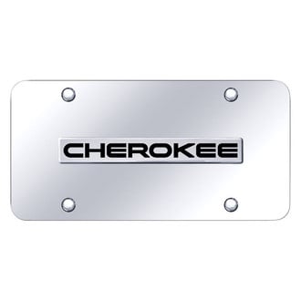 Autogold® - Chrome License Plate with 3D Chrome Cherokee Logo